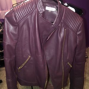 Burgundy leather jacket